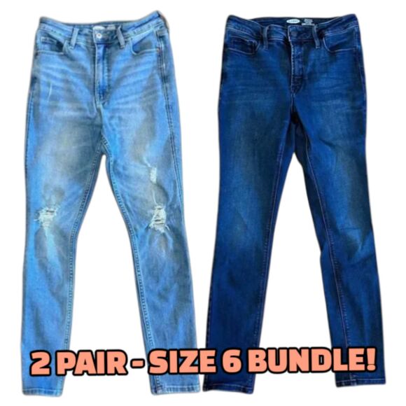 Old Navy Denim - *BUNDLE* 2 Pairs Old Navy Rockstar Super Skinny High-Rise Jeans Size 6